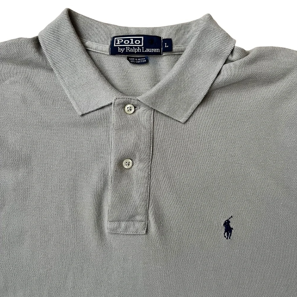 Polo Ralph Lauren Mens Large Golf Polo‎ Shirt Gray Short Sleeve Collared Preppy